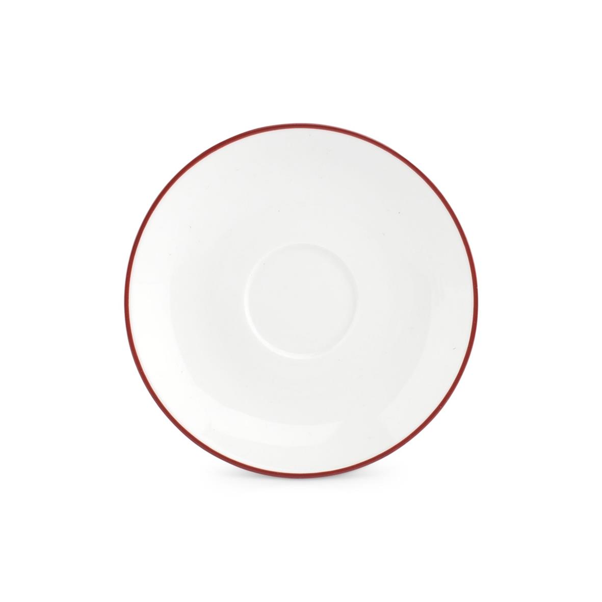 Basic White / Red rim Schotel 12,5 cm