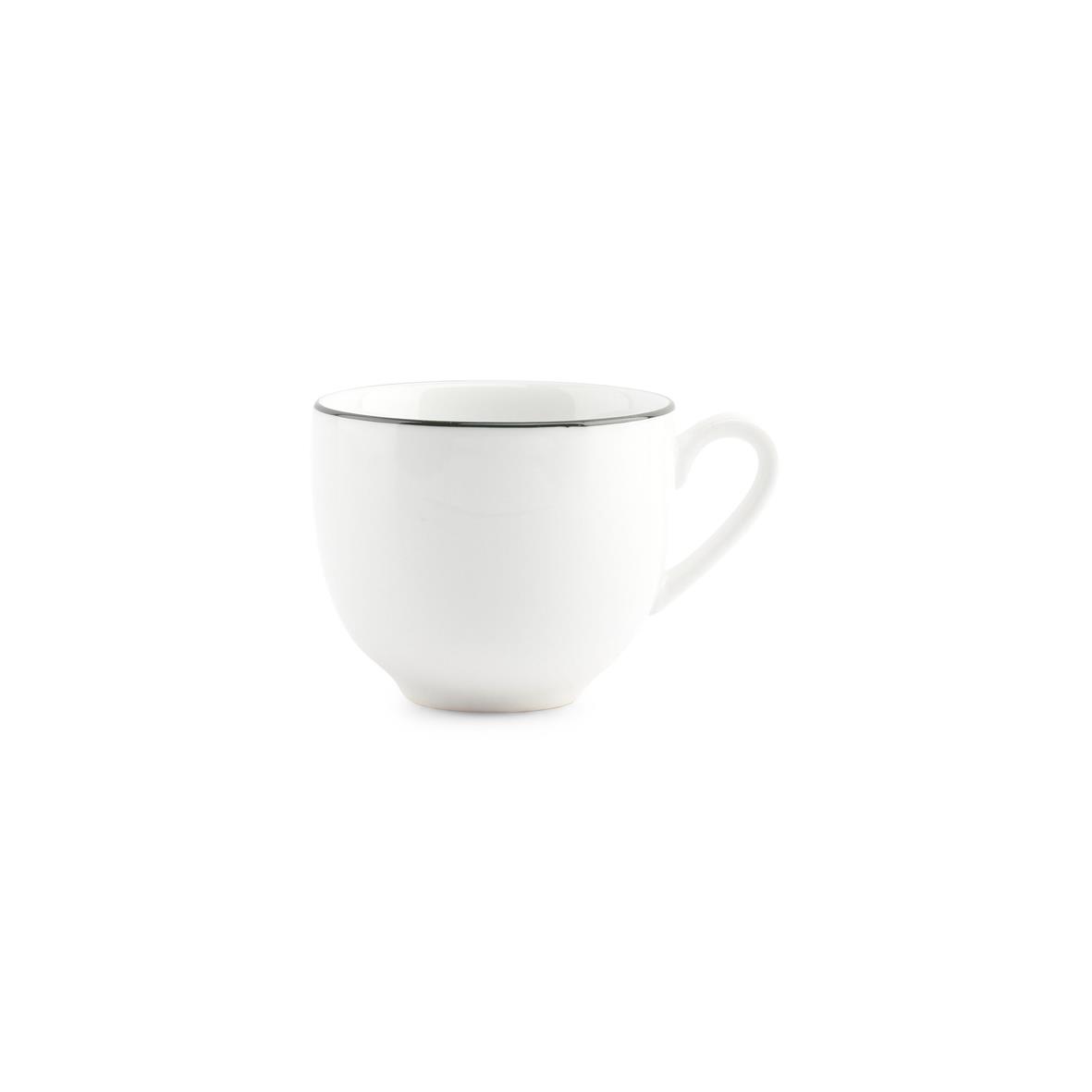 Basic White / Green rim Espresso Kop 10 cl.