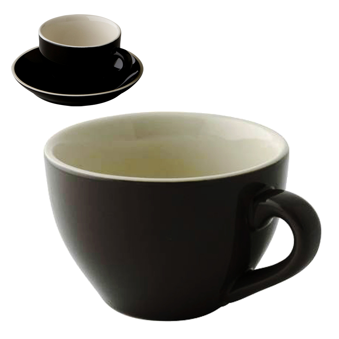 Robusta Cappuccino Kop zwart 18 cl.