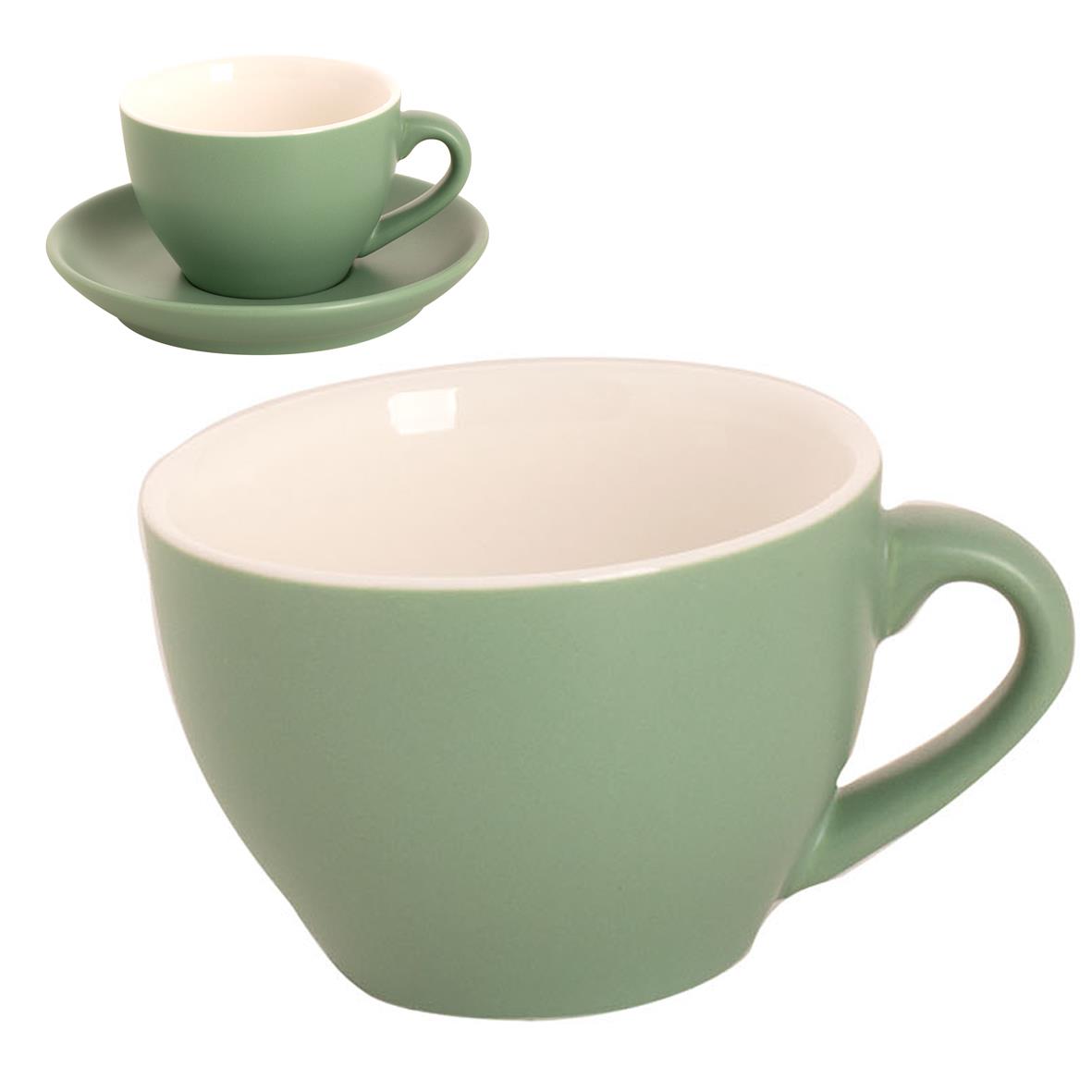Robusta Cappuccino Kop mat groen 18 cl.
